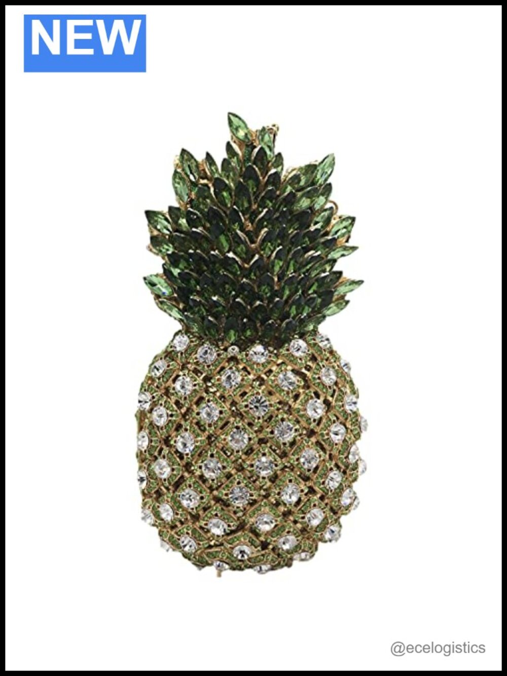 Rhinestone Pineapple Clutch Evening Bag Women's Party Crystal Minaudiere Purse